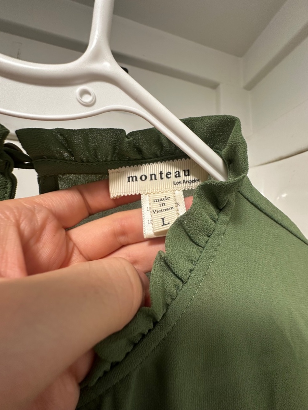 Green Ruffle Blouse - Picture 2 of 5